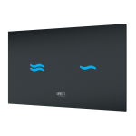 Elektronický dotykový splachovač WC s elektronikou ALS do montážneho rámu SLR 21, farba skla REF 9005 čierna, podsvietenie modré, 24 V DC