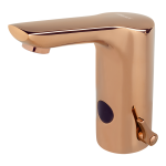 Automatická stojanková batéria s reguláciou, úzky výtok, dve vody, rose gold, 6 V