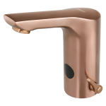 Automatická stojanková batéria s reguláciou, úzky výtok, dve vody, rose gold matt, 24 V DC