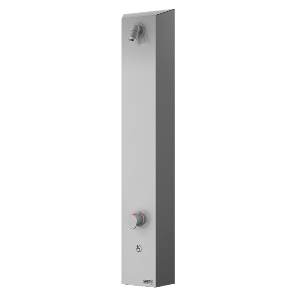 Nerezový sprchový panel s integrovaným piezo ovládaním a termostatickým ventilom, 24 V DC