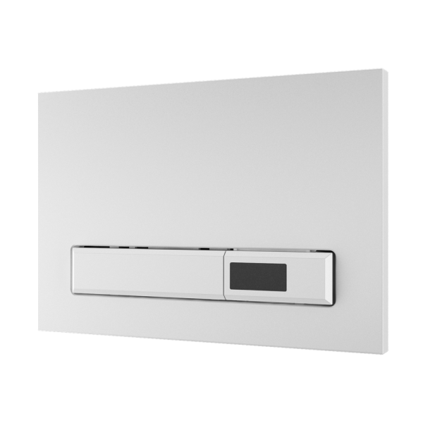 Automatický splachovač WC s elektronikou ALS do montážneho rámu SLR 21, biele tlačítko, 24 V DC