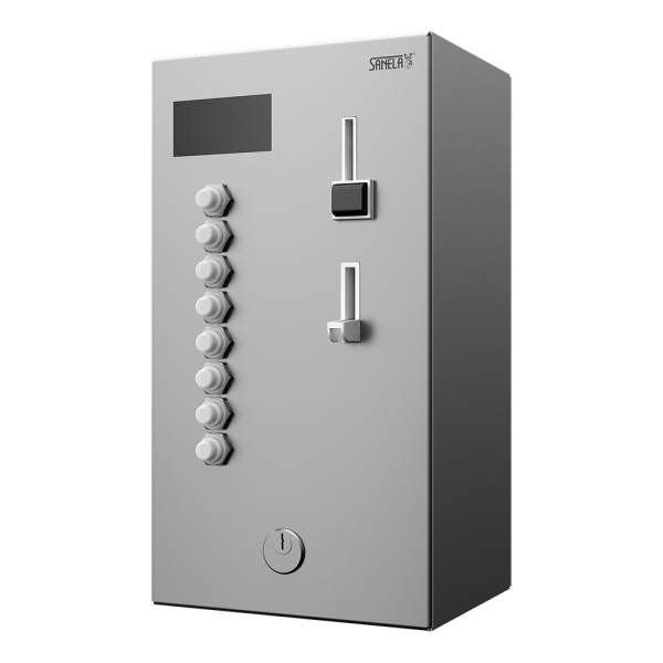 Mincový automat pre až 8 jednofázových spotrebičov 230 V AC, voľba tlačidlom, 24 V DC