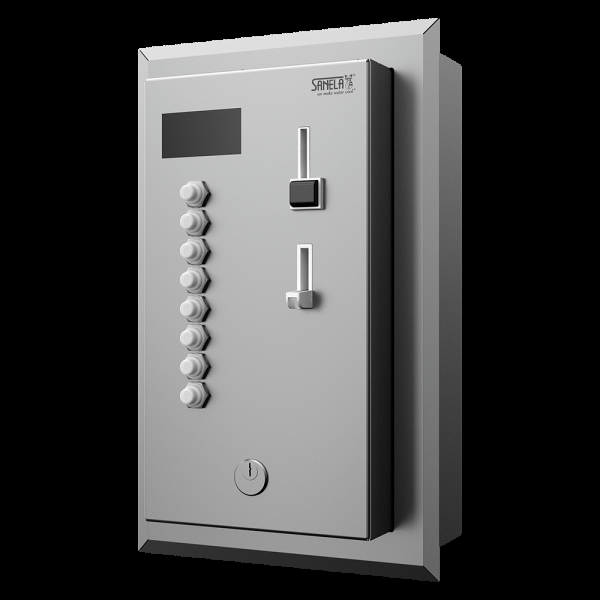 Mincový automat pre až 8 jednofázových spotrebičov 230 V AC, voľba tlačidlom, zabudovaný, 24 V DC
