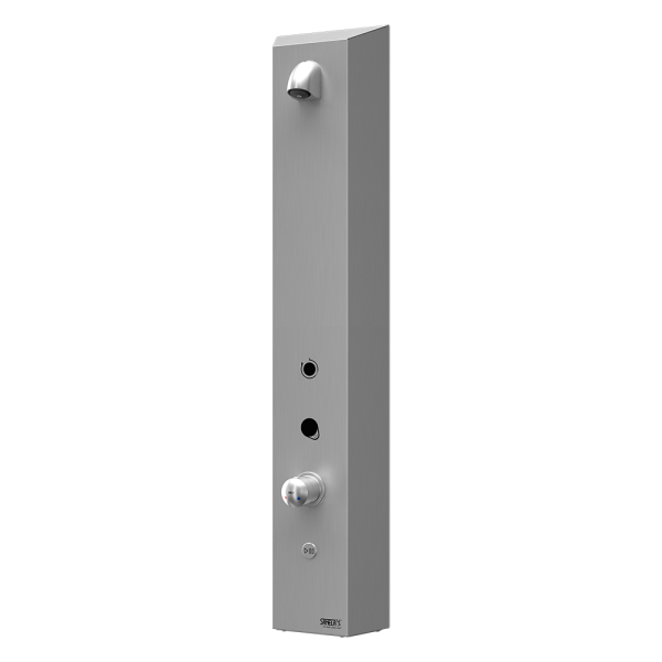 Nerezový sprchový nástenný žetónový RFID panel so zmiešavacou batériou, 24 V DC