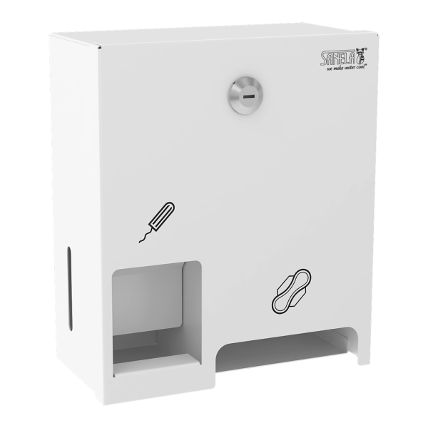 Nerezový zásobník hygienických potrieb, biely