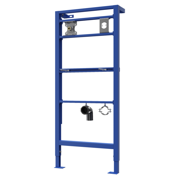 Montážny rám určený do sadrokartónových konštrukcií alebo pre ukotvenie na zem a do zadnej steny, pre uchytenie automatického dávkovača mydla SLZN 83E a nástenných automatických batérií SLU 42K, SLU 42KB, SLU 43, SLU 43B, SLU 43KB, SLU 43V, SLU 43VB