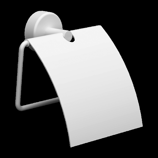 Nerezový držák toaletního papíru, povrch bílý