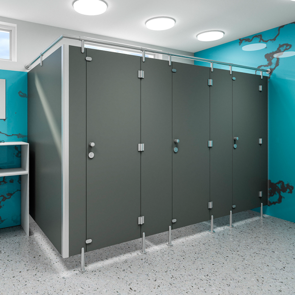 Sanitárne kabínky a priečky, HPL, hr. 12 mm, nerezový profil, do vlhkých priestorov